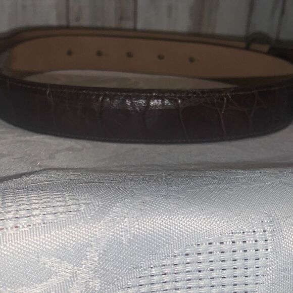 Vintage Statement Animal Brighton Silver Elephant Buckle Crocodile Leather Large - Picture 2 of 11